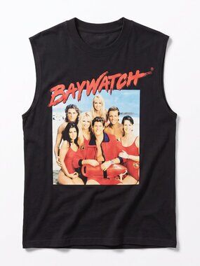 Official Baywatch TV-Show Cast Graphic Black Tank Top Muscle Tee size XS